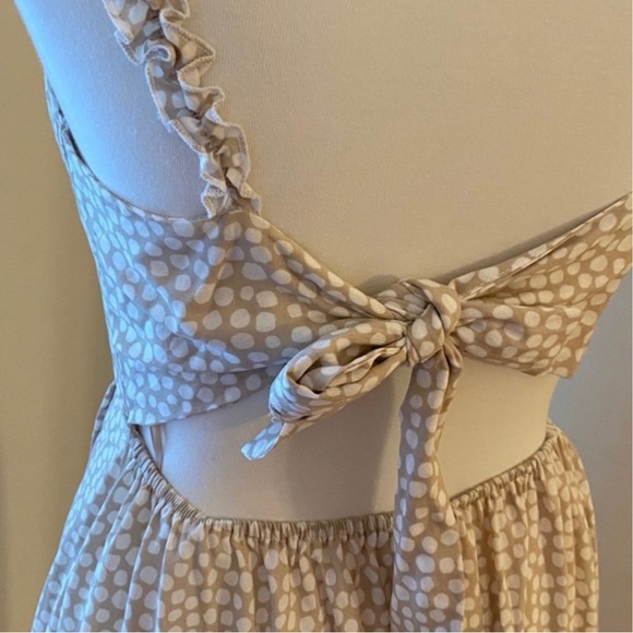 NWOT Skylar + Madison Side Slit Maxi Dress Khaki Print Size XS Never Worn - Picture 4 of 6